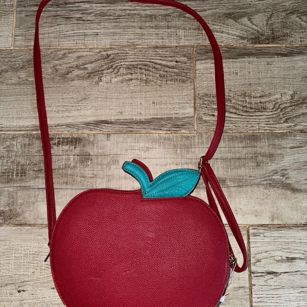 Red Apple-Shaped Crossbody Bag